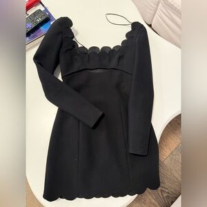 $3650 YSL Black Scalloped mini dress